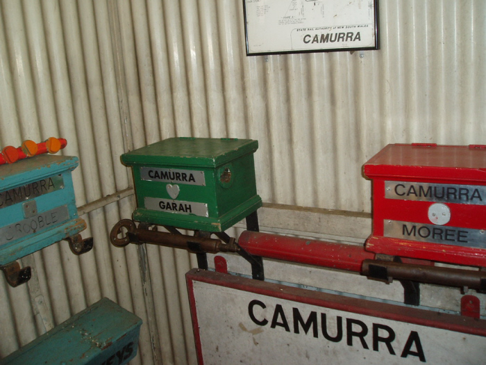 A shot of all three Train staff boxes, with two of the staffs in place. The loose key box is in the bottom left of the photo.