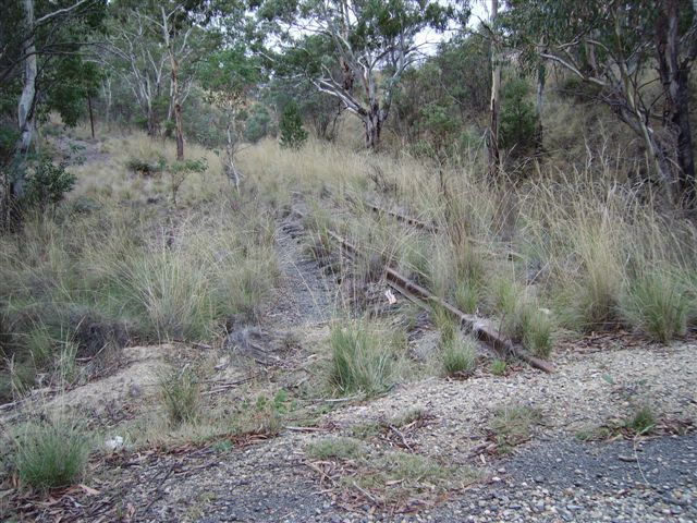 The remains of the line where it crosses Beverley Street, looking back towards Bungendore.