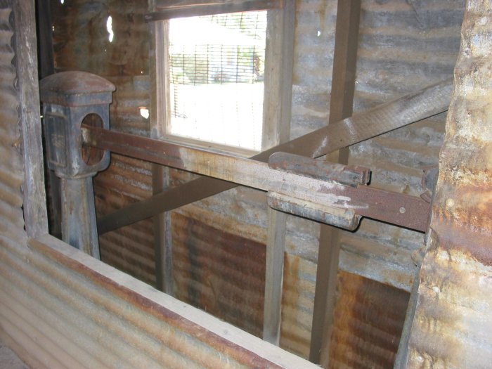 The weighbridge at the Captains flat mine is intact, as shown in this picture of the weighing-arm and slider weight.