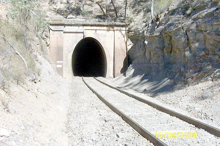 The down portal of Caros Gap tunnel.