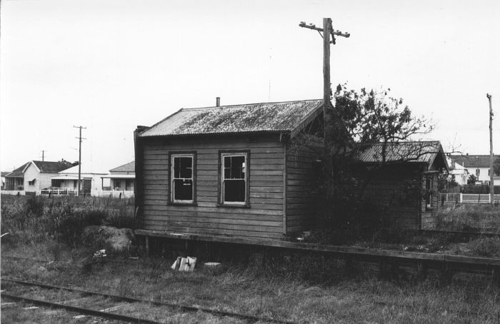 The signal box, before demolition has started.
