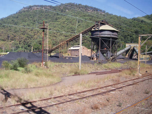 A closer view of the coal handling facility.