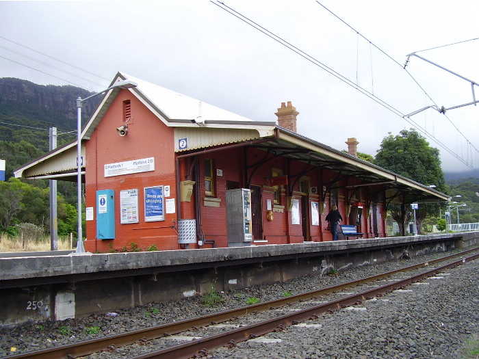 The station building at Coledale is in the same pattern of many Sydney suburban station buildings.  This view is of the down platform side.