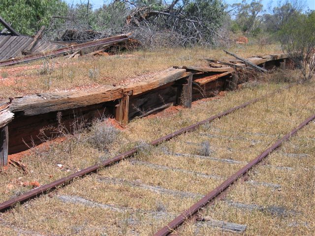 
The remains of the passenger platform and station building, some 30
years after closure.
