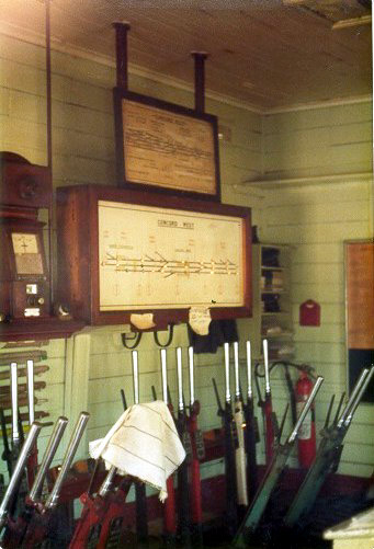 A view of the interior of the old signal box.