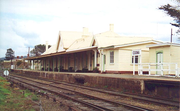 
The main station.  The building beyond the sign is the signal box.
