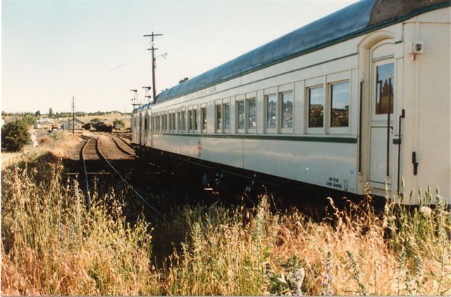 
The travelling Dental Clinic car sits in the dock behind the main platform.
