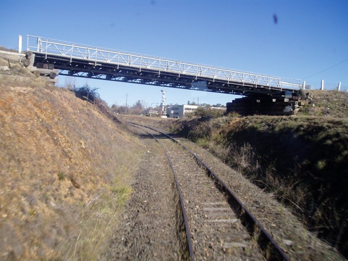 The road over-bridge to the north of the station.
