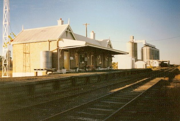 The view looking south towards the station building.