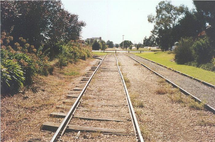 
The view from the station looking towards Culcairn with the home signal just
on the other side of the road.
