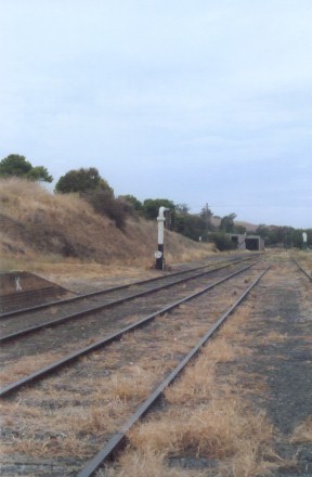 The view looking north beyond the platform.
