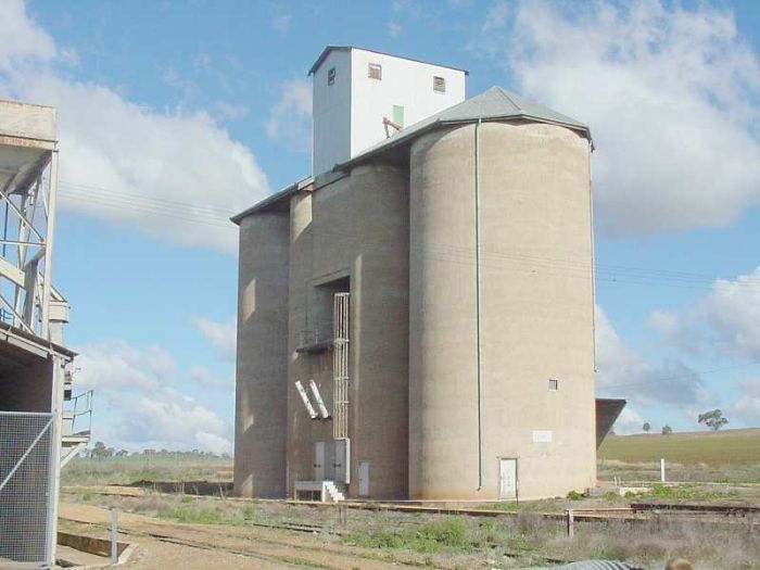 
The Grain Corp concrete silo.
