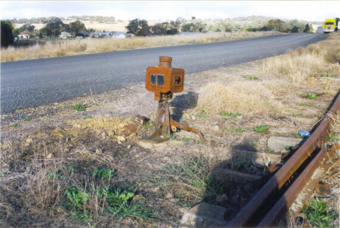 The remains of a point indicator in the yard.