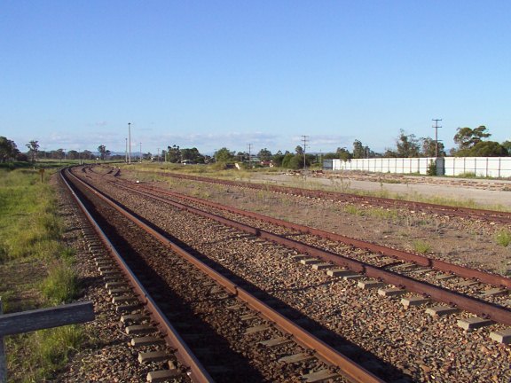 The view looking east across the yard form the station.