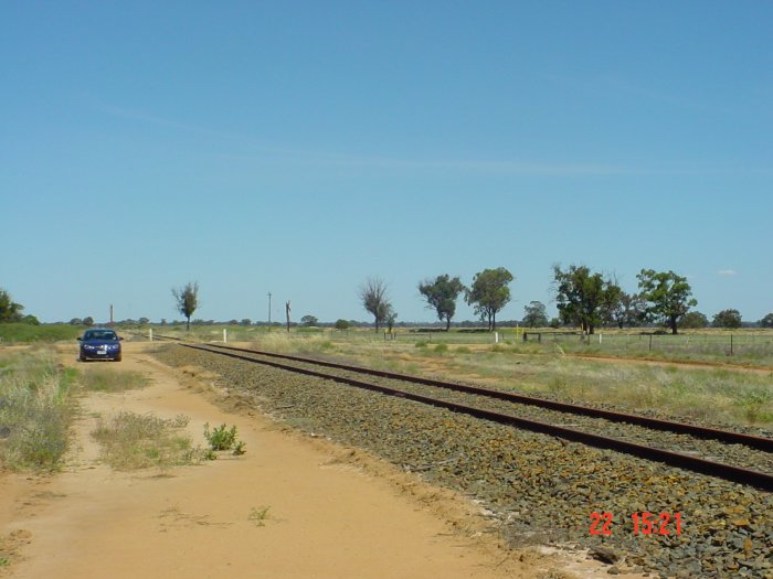 
The view looking east towards the one-time station location.
