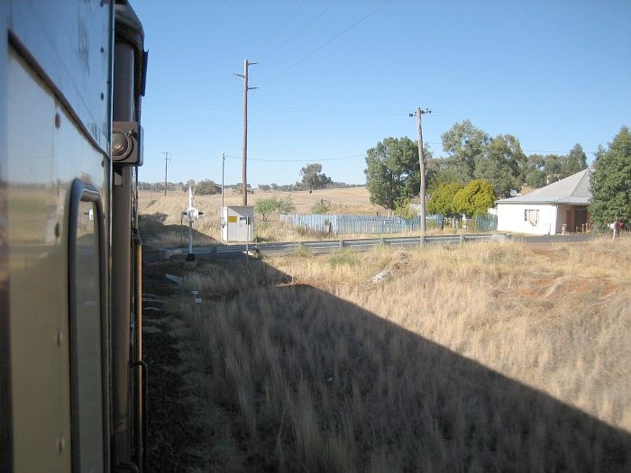The level crossing at Dripstone, a few metres south of the location of the former station.