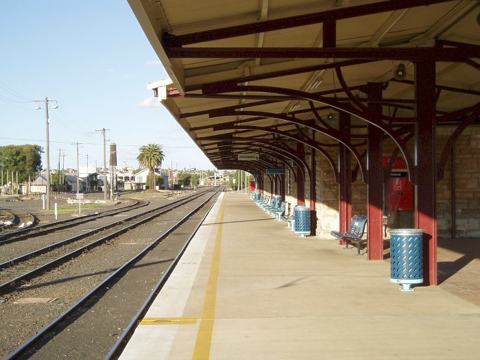 The view looking east along the platform.