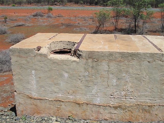 
A close up of what appears to be a concrete tank at Dwyers.

