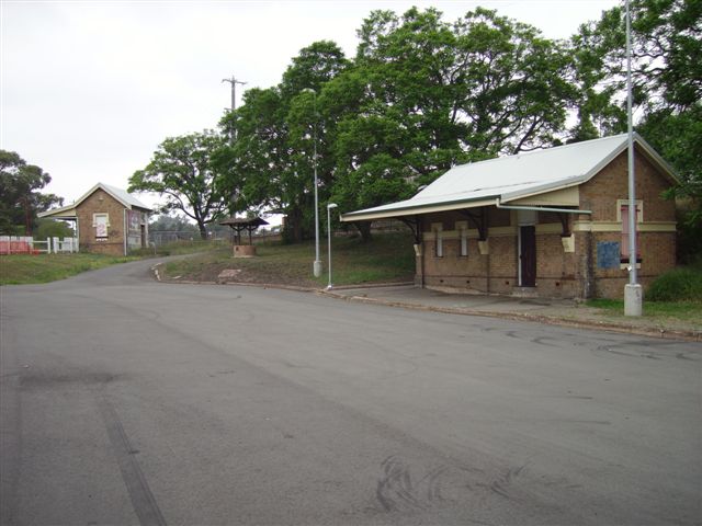 On the northern side of East Maitland station looking to the east. The station building on the left is situated on the curved platform that was the terminus for trains from the former Morpeth branch. The main station is out of sight on the right.