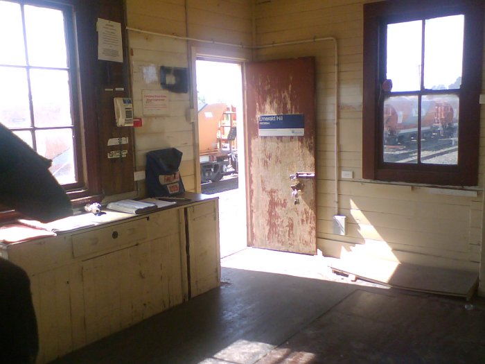 A view of the interior of the signal box.