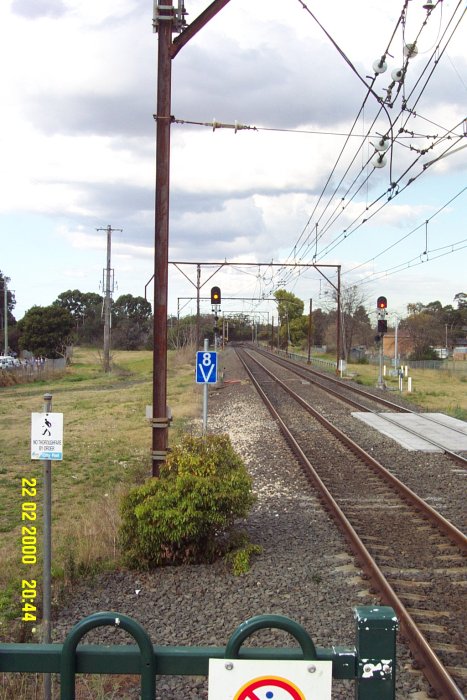 The view looking towards Sydney from the up end of the station. The Emu Sand and Gravel siding joined the main line in the left middle distance.