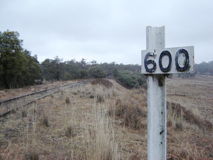
The 600 km marker at the location of the one-time station at Exmouth.
