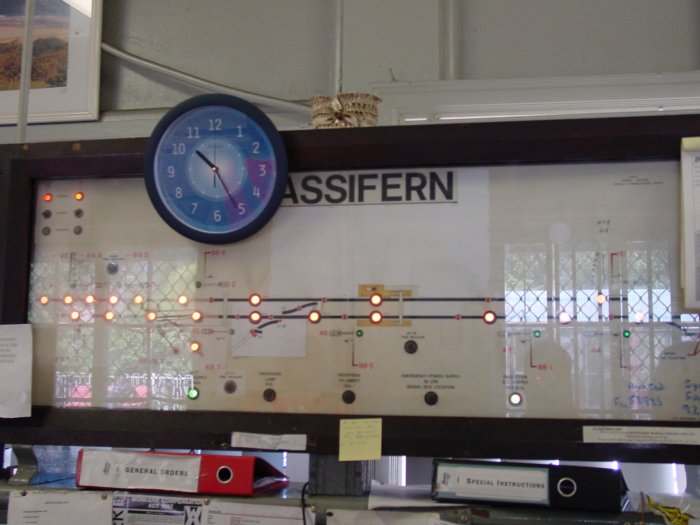 The train indicator diagram at Fassifern.