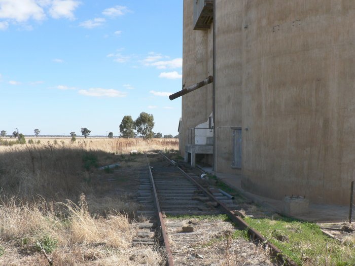 The view of the silo siding looking west.