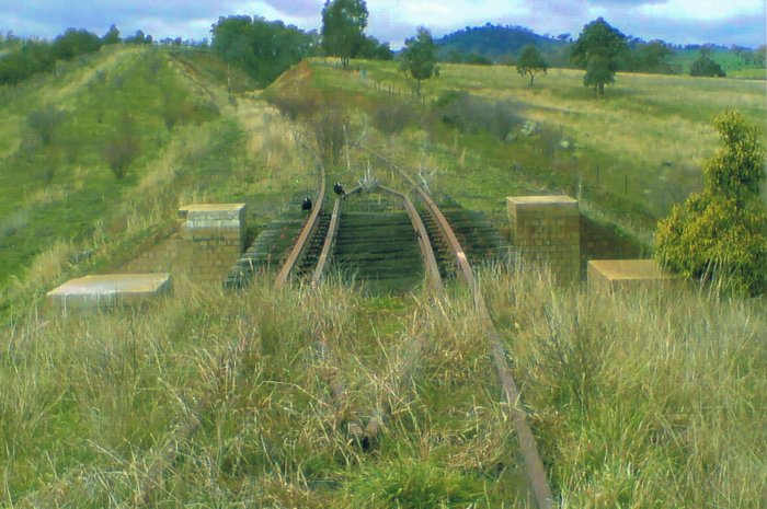 The start of the former branch line to Boorowa.