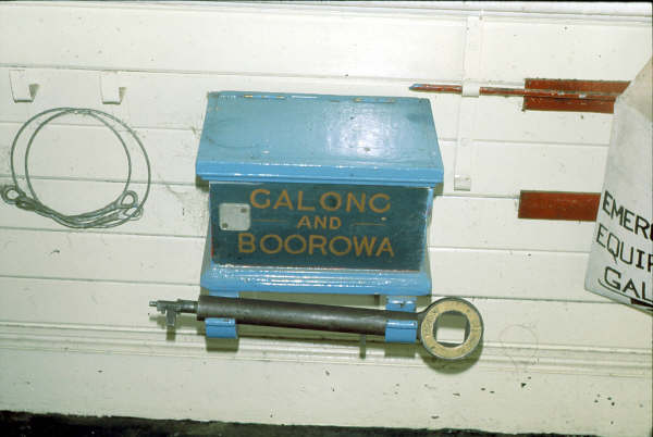 The Galong staff and ticket box for the Boorowa branch.