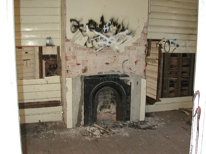 
The remains of the fireplace on the southern-most room of the station.
