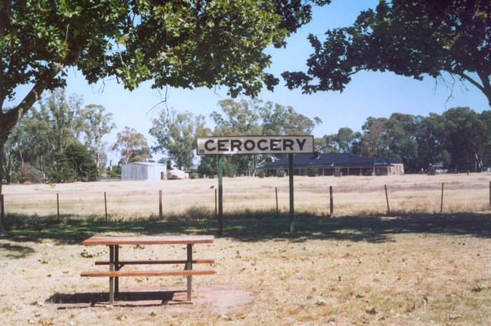 The Gerogery station sign is now located in a park opposite the Main Southern Line.