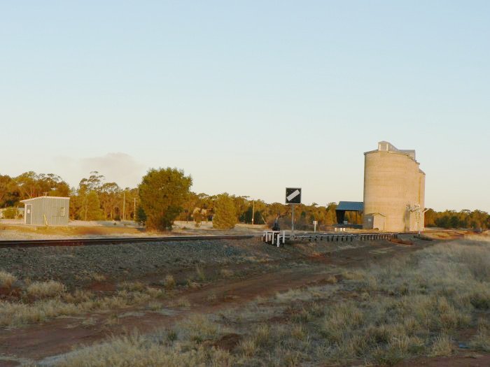 The view looking east towards the grain silos.