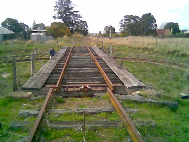 The view looking north of the turntable at the northern end of the yard.