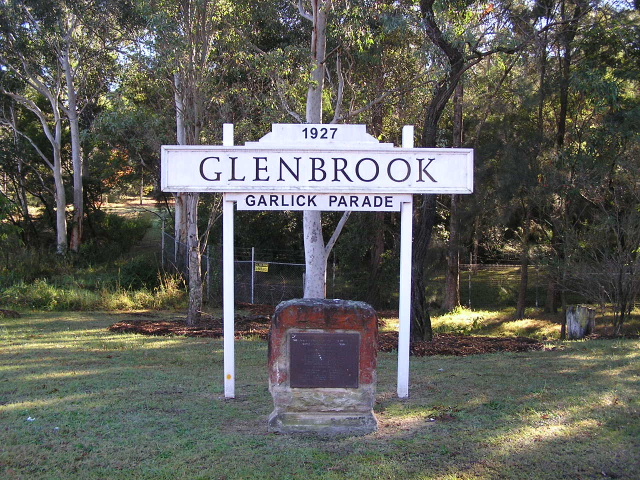 Glenbrook Station sign on Gt Western Hwy at old location of Glenbrook Station.