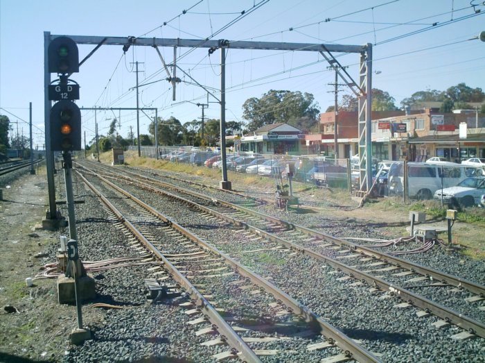 The view looking north towards Glenfield Junction. Just visible at the far left are the Ingleburn-Glenfield Loop line and terminating road.