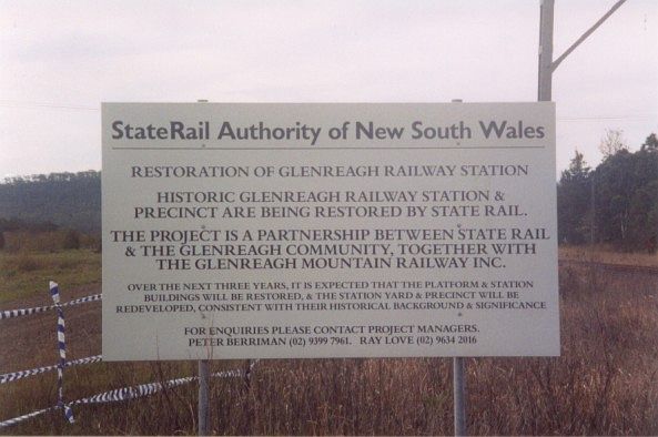 
A sign advising of the restoration status of the station.  Progress
appears to have halted.
