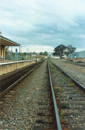 The view looking south along the station.