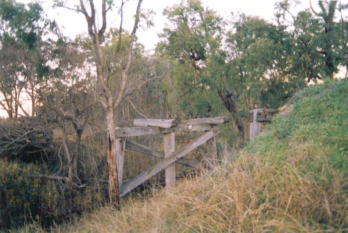 The remains of a wooden bridge in the vicinity of Goolma.