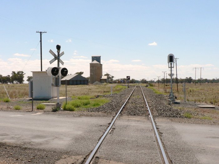 The view looking north. The station was located on the right hand side of the line in the middle distance.