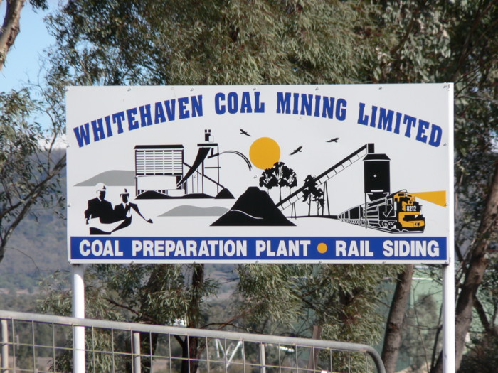 The sign at the entrance to the Whitehaven Coal Loader.