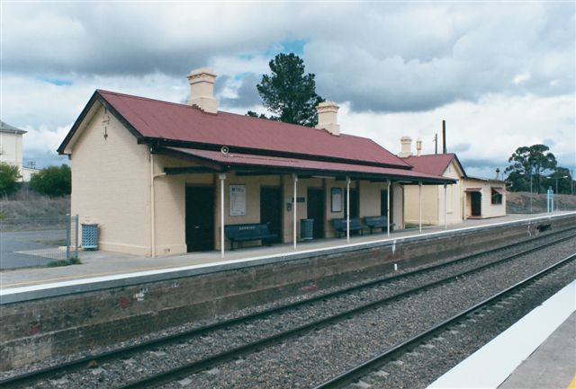 
A view of the main station building on platform 1.
