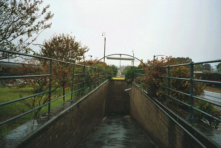 
The underpass which provides passenger access to the island platform.
