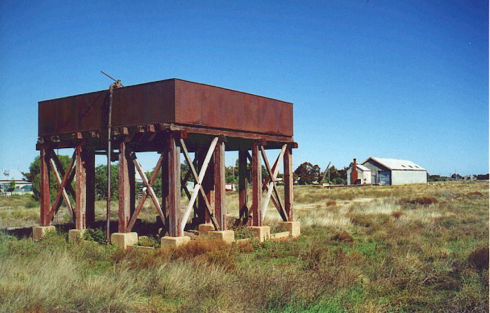 
The old water tank and goods shed in the remains of Hay yard.
