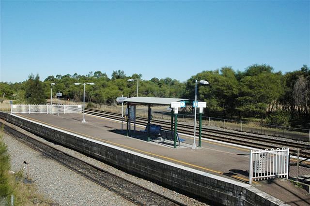The view looking across the the short platform.