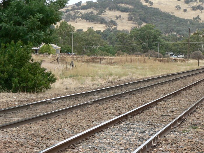 A closer view of the junction location. The path of the track can be seen by following the fence line.