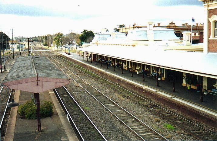 
The view from the footbridge looking north along the station.
