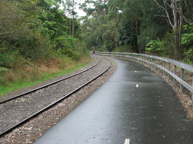 The view looking north along the cycleway in the vicinity of Kahibah.