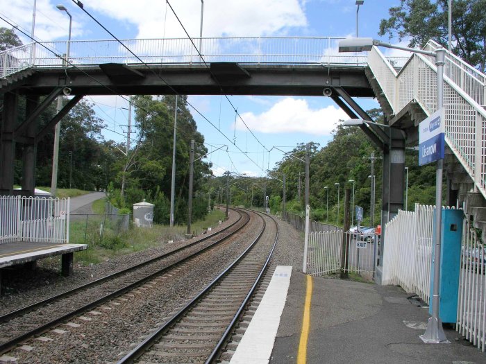 The view looking north from the down end of the station.