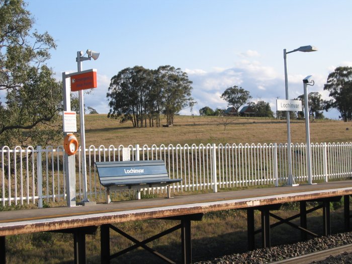 The help point and seat on the down platform.